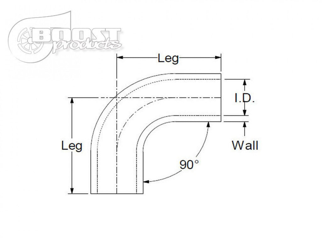 BOOST Products Silicone Elbow 90 Degrees, 2-3/4" ID, Black