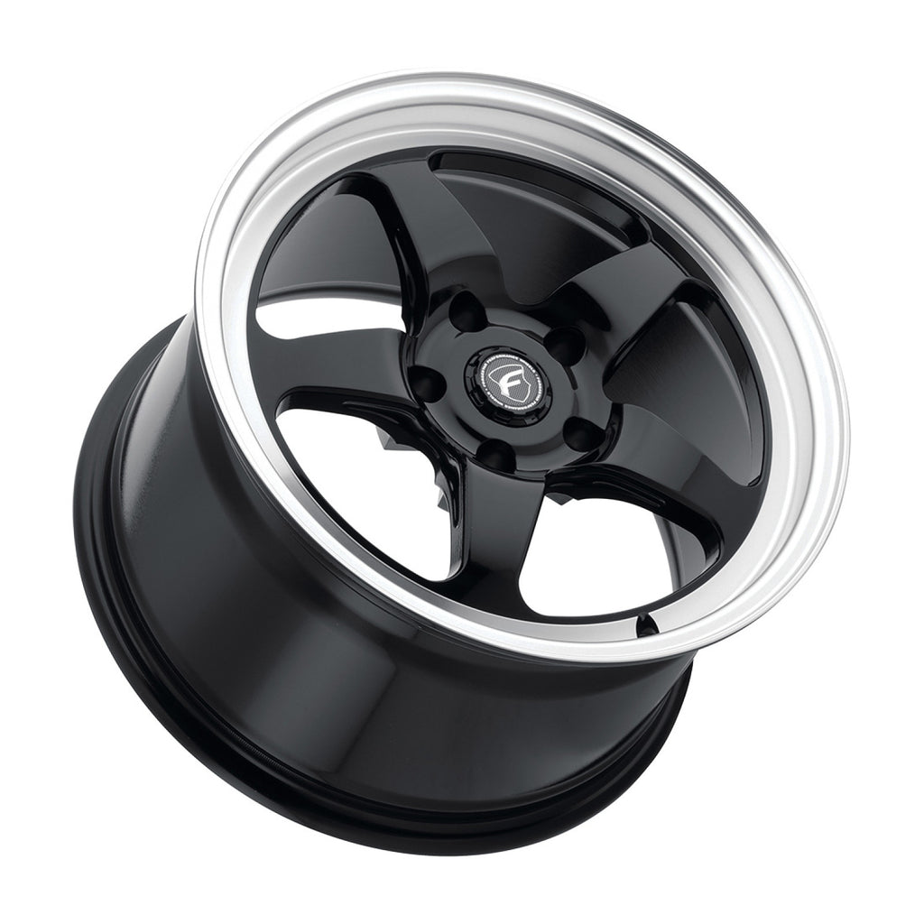 Forgestar 18x5.0 D5 Drag 5x115 ET-37 BS1.5 Gloss BLK MACH 78.1 Wheel