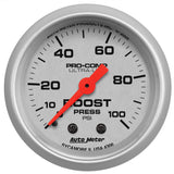 GAUGE; BOOST; 2 1/16in.; 100PSI; MECHANICAL; ULTRA-LITE