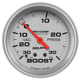 GAUGE; VAC/BOOST; 2 5/8in.; 30INHG-30PSI; MECHANICAL; ULTRA-LITE