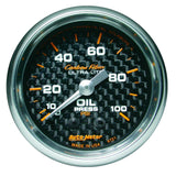 GAUGE; OIL PRESSURE; 2 1/16in.; 100PSI; MECHANICAL; CARBON FIBER