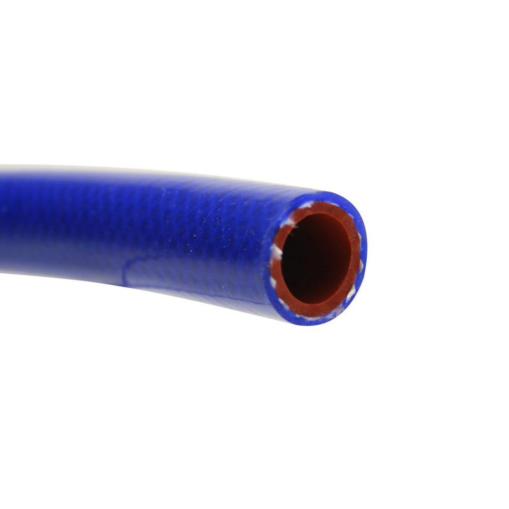 HPS 5/8" ID blue high temp reinforced silicone heater hose 10 feet roll, Max Working Pressure 70 psi, Max Temperature Rating: 350F, Bend Radius: 3"