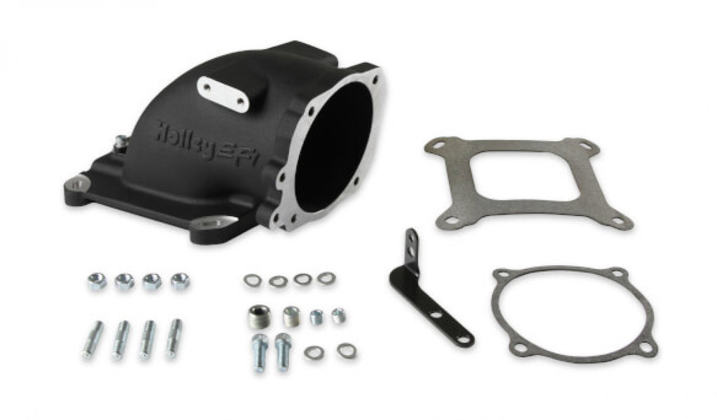 Holley EFI EFI Throttle Body Intake Elbow-Black Finish