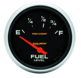 GAUGE; FUEL LEVEL; 2 5/8in.; 73OE TO 10OF; ELEC; PRO-COMP