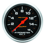 GAUGE; PYROMETER (EGT); 2 5/8in.; 1600deg.F; DIGITAL STEPPER MOTOR; PRO-COMP