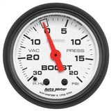 GAUGE; VAC/BOOST; 2 1/16in.; 30INHG-20PSI; MECHANICAL; PHANTOM