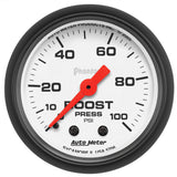 GAUGE; BOOST; 2 1/16in.; 100PSI; MECHANICAL; PHANTOM