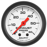 GAUGE; EXHAUST PRESS; 2 1/16in.; 60PSI; MECHANICAL; PHANTOM