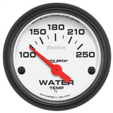 GAUGE; WATER TEMP; 2 1/16in.; 100-250deg.F; ELECTRIC; PHANTOM