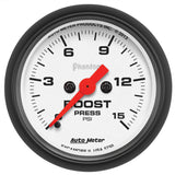 GAUGE; BOOST; 2 1/16in.; 15PSI; DIGITAL STEPPER MOTOR; PHANTOM