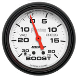 GAUGE; VAC/BOOST; 2 5/8in.; 30INHG-20PSI; MECHANICAL; PHANTOM