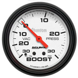 GAUGE; VAC/BOOST; 2 5/8in.; 30INHG-30PSI; MECHANICAL; PHANTOM