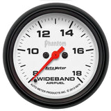 GAUGE; AIR/FUEL RATIO-WIDEBAND; ANALOG; 2 5/8in.; 8:1-18:1; STEPPER MTR; PHANTOM