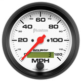 GAUGE; SPEEDO; 3 3/8in.; 120MPH; ELEC. PROGRAM W/LCD ODO; PHANTOM