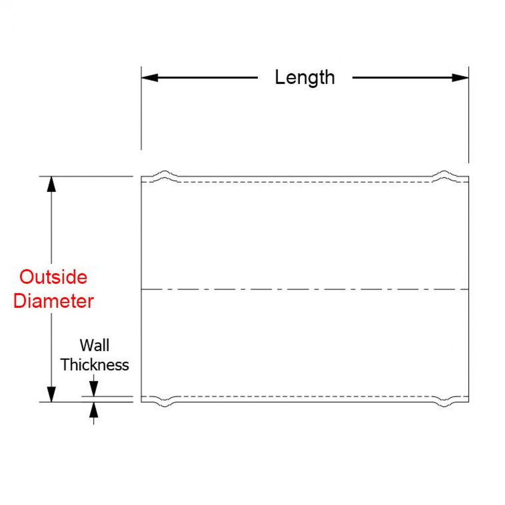 HPS 5" OD x 4" Long 6061 Aluminum Joiner Tube Piping with Bead Roll