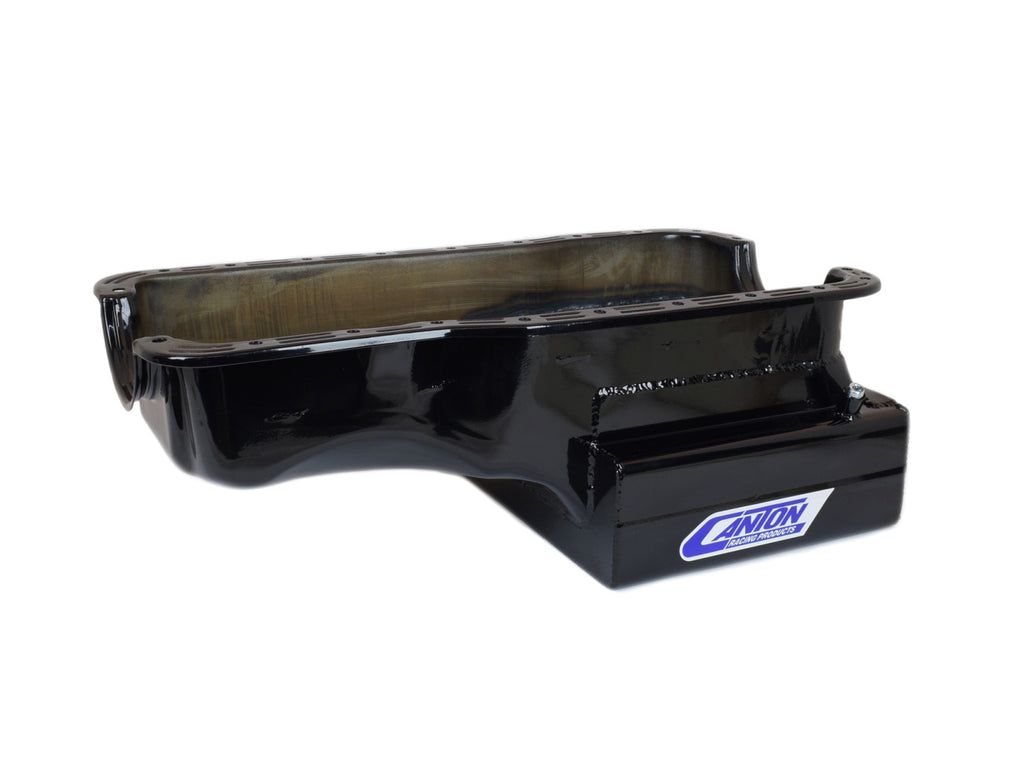 Canton 15-630SBLK Oil Pan Ford 289-302 Front Sump Road Race 14 GA 12" Wide Sump