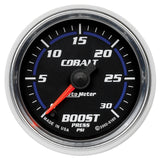 GAUGE; BOOST; 2 1/16in.; 30PSI; DIGITAL STEPPER MOTOR; COBALT