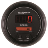 GAUGE; SPEEDO; 3 3/8in.; 260MPH/260KM/H; ELEC PROGRAM; DIGITAL; BLACK W/RED LED