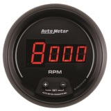 GAUGE; TACH; 3 3/8in.; 10K RPM; IN-DASH; DIGITAL; BLACK DIAL W/RED LED