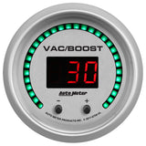 GAUGE; VAC/BOOST; 2 1/16in.; TWO CHANNEL; SELECTABLE; ULTRA-LITE ELITE DIGITAL