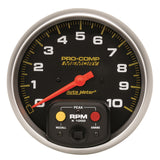 GAUGE; TACHOMETER; 5in.; 10K RPM; IN-DASH W/PEAK MEMORY; PRO-COMP