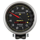 GAUGE; TACH; 5in.; 9K RPM; PEDESTAL; DATALOGGING; ULTIMATE DL PLAYBACK; BLACK