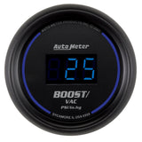 GAUGE; VAC/BOOST; 2 1/16in.; 30INHG-30PSI; DIGITAL; BLACK DIAL W/BLUE LED