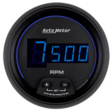 GAUGE; TACH; 3 3/8in.; 10K RPM; IN-DASH; DIGITAL; BLACK DIAL W/BLUE LED