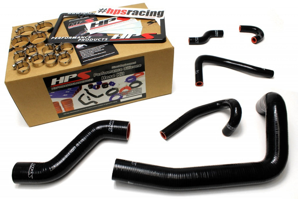 HPS Black Reinforced Silicone Radiator and Heater Hose Kit Coolant for Mazda 93-95 RX7 FD3S