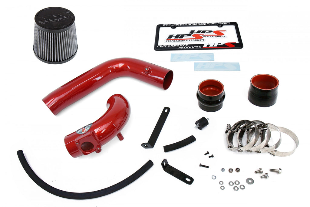 HPS Red Cold Air Intake Kit (Converts to Shortram) Cool Long Ram CAI 837-165R