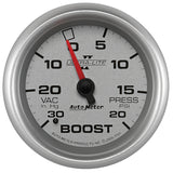 GAUGE; VAC/BOOST; 2 5/8in.; 30INHG-20PSI; MECHANICAL; ULTRA-LITE II