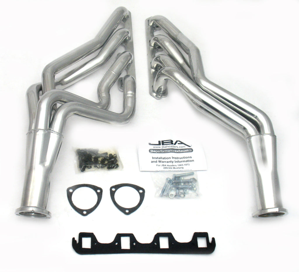 JBA Performance 65-73 Mustang  Long Tube 260-302 Silver Ctd