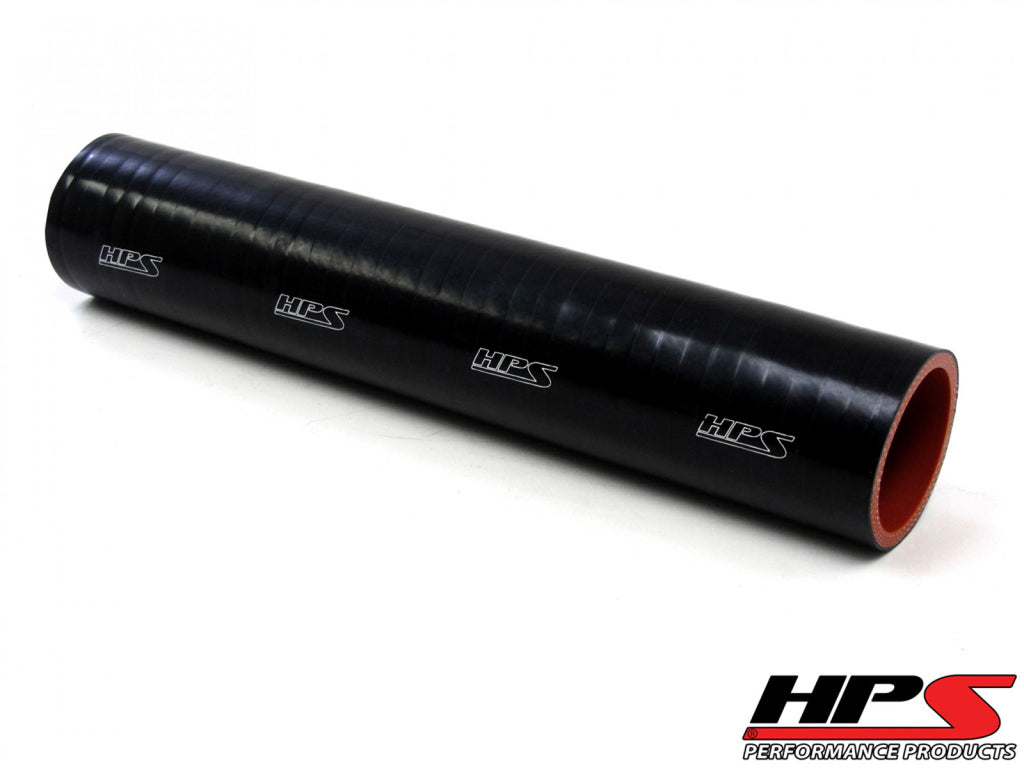 HPS 1.75" ID , 1 Foot Long High Temp 4-ply Reinforced Silicone Coupler Tube Hose Black (45mm ID)