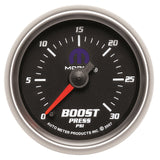 GAUGE; BOOST; 2 1/16in.; 30PSI; DIGITAL STEPPER MOTOR; BLACK; MOPAR