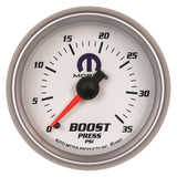 GAUGE; BOOST; 2 1/16in.; 35PSI; MECHANICAL; WHITE; MOPAR