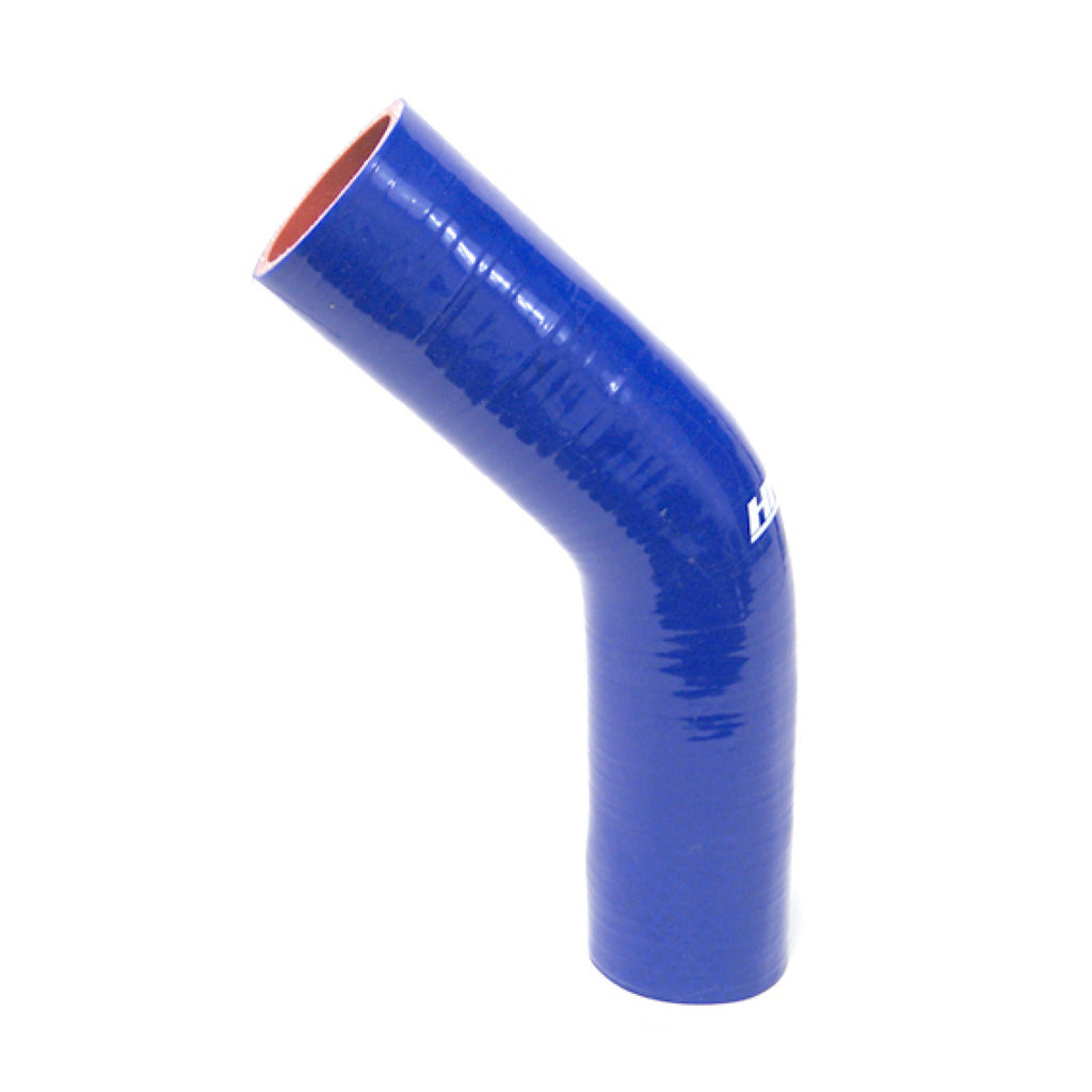 HPS 1.25" ID, 10" Leg, Silicone 45 Degree Elbow Coupler Hose, High Temp 4-ply Reinforced, Blue (32mm ID)