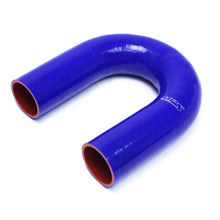 Load image into Gallery viewer, HPS 2.25&quot; ID High Temp 4-ply Reinforced Silicone 180 Degree U Bend Elbow Coupler Hose Blue (57mm ID)