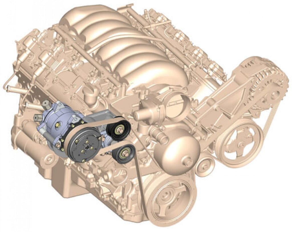 Holley LS High-Mount A/C Accessory Drive Kit - Includes SD508 A/C Compressor, Tensioner, & Pulleys