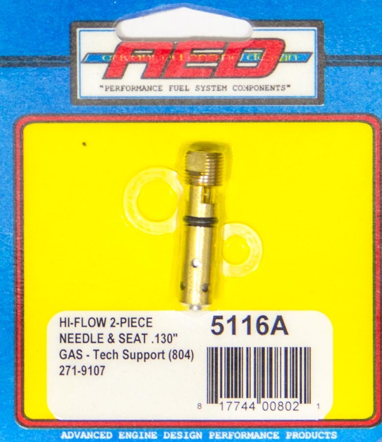 .130 Bottom Feed Hi-Flow Needle & Seat - Each