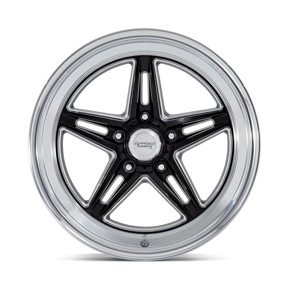 18x8 Goove Wheel 5x4.75 Bolt Circle Gloss Black