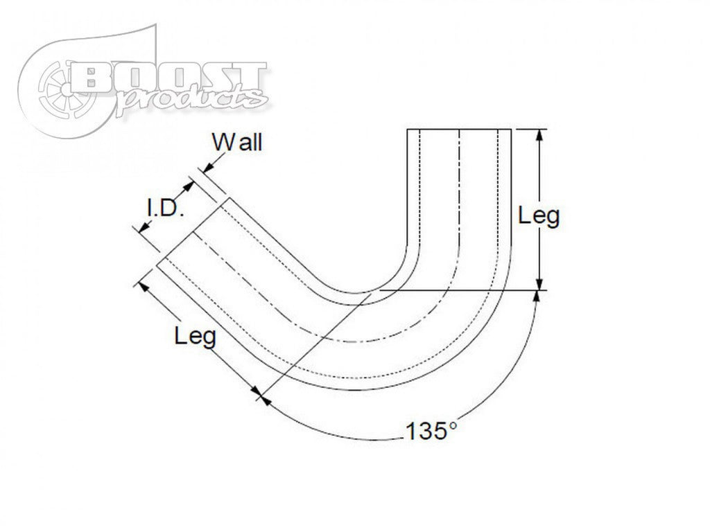 BOOST Products Silicone Elbow 135 Degrees, 2- 1/8" ID, Blue