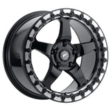 Forgestar 15x10 D5 Beadlock 5x114.3 ET50 BS7.5 Gloss BLK MACH 78.1 Wheel