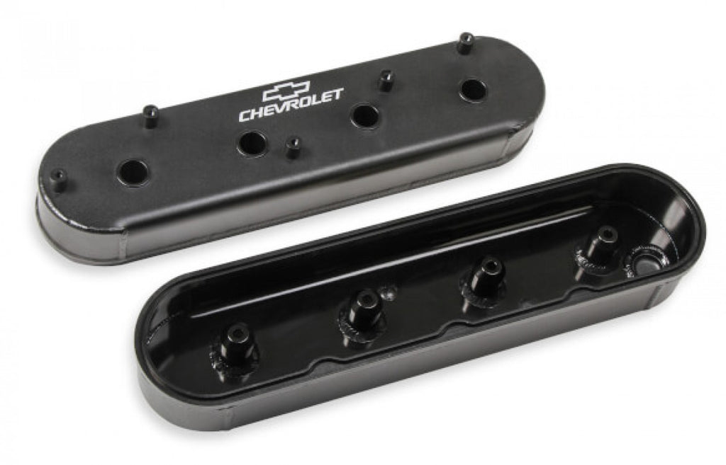 Holley GM Track Series Valve Covers - Small Block Chevrolet Gen III/IV - LS - Satin Black