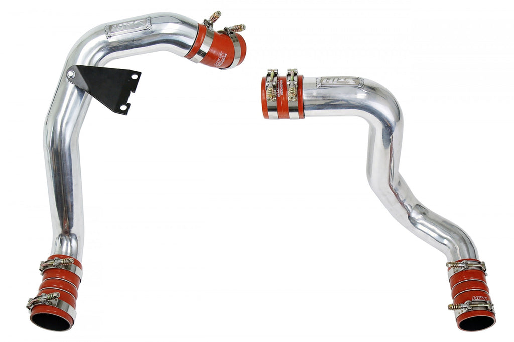 HPS Polish Hot Cold Side Charge Pipe with Intercooler Turbo Boots Kit 17-105P-1