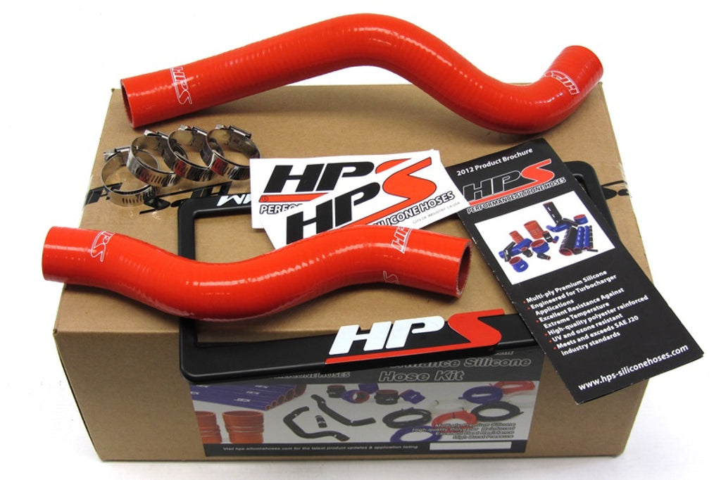 HPS Red Reinforced Silicone Radiator Hose Kit Coolant for Honda 12-15 Civic Non Si 1.8L