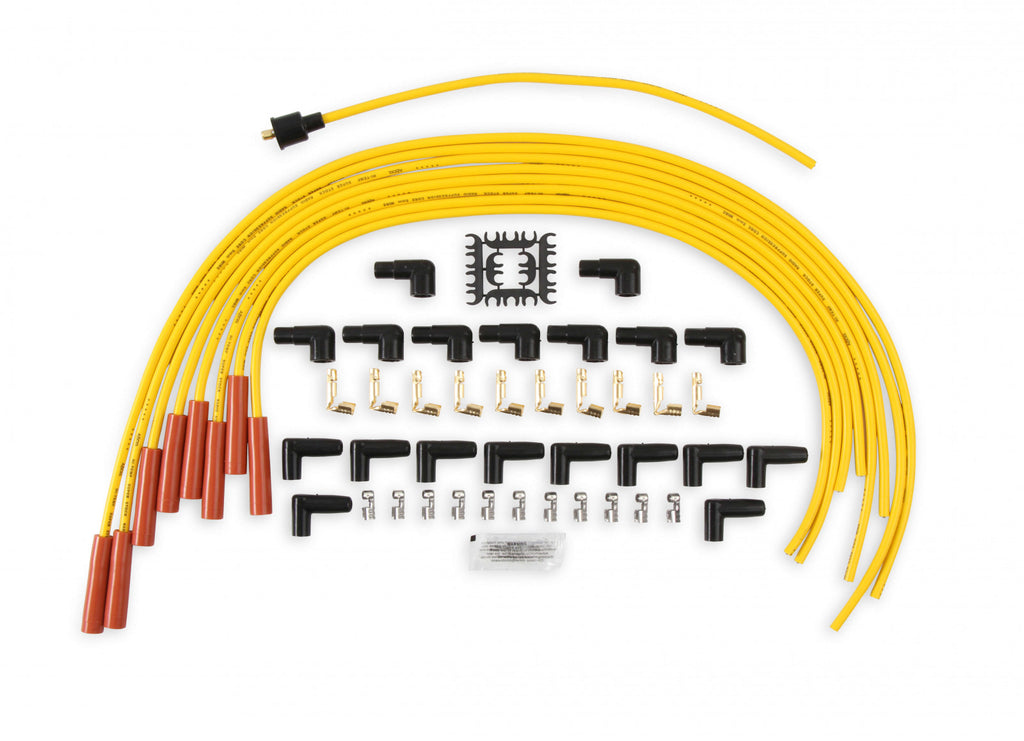 ACCEL Spark Plug Wire Set - 8mm - Yellow with Orange Straight Boots ACC-24040