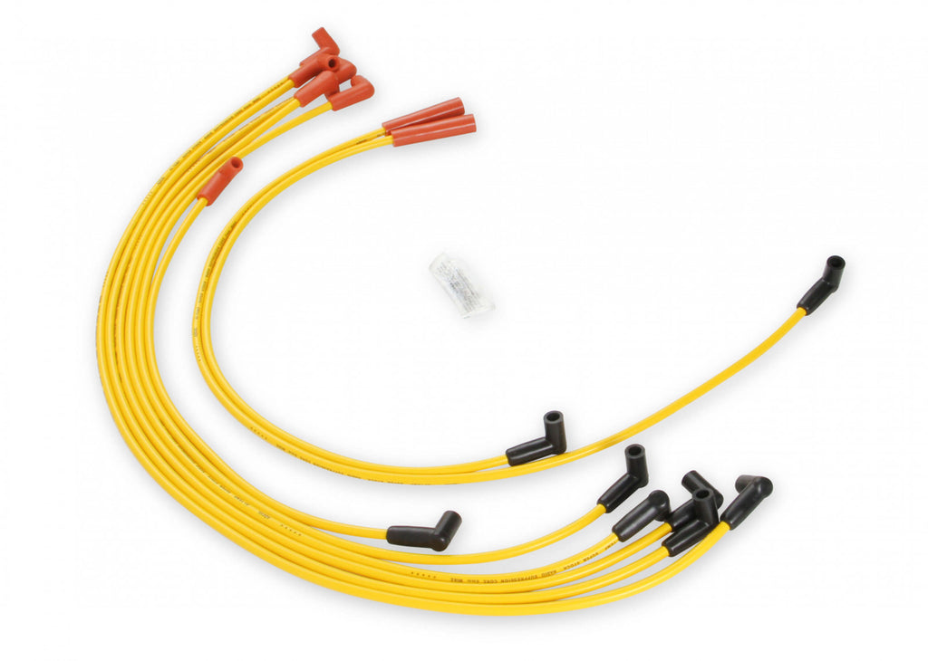 ACCEL Spark Plug Wire Set - 8mm - Super Stock - Graphite Core - Yellow with HEI Style Boots-