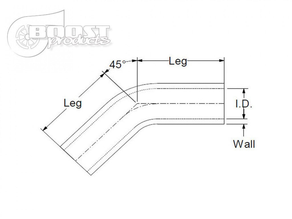 BOOST Products Silicone Elbow 45 Degrees, 1-3/8" ID, Black