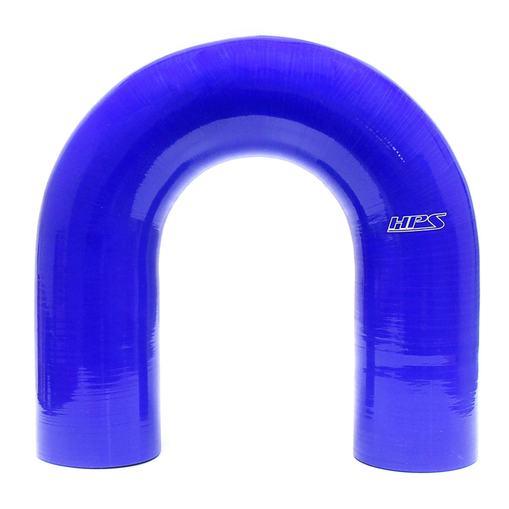 HPS 2" ID High Temp 4-ply Reinforced Silicone 180 Degree U Bend Elbow Coupler Hose Blue (51mm ID)