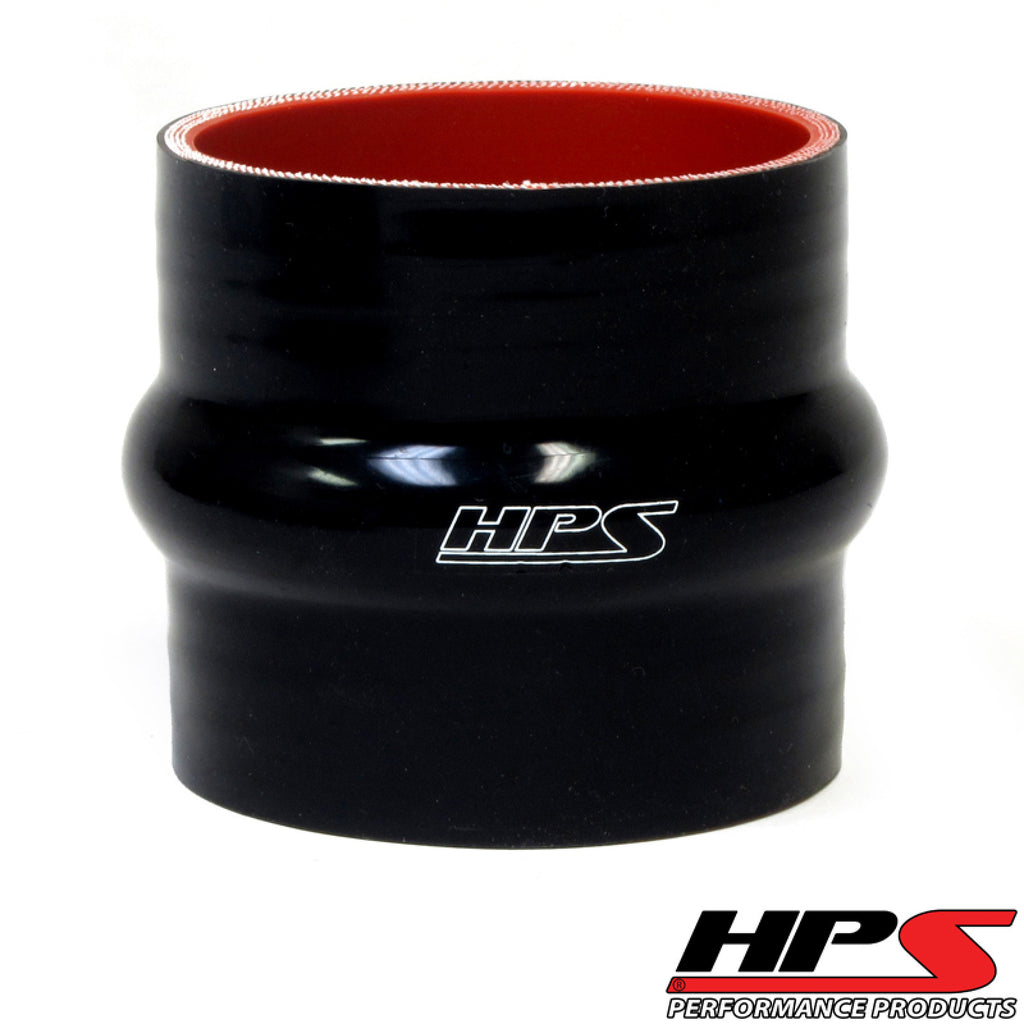 HPS 2.5" ID , 3" Long High Temp 4-ply Reinforced Silicone Hump Coupler Hose Black (63mm ID , 76mm Length)